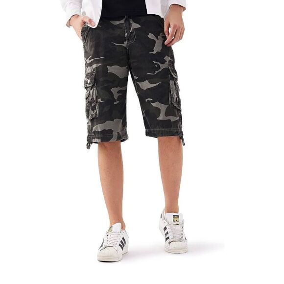 Men’s Lightweight Cotton Casual Cargo Shorts Classic Fit Drawstring Short - Picture 1 of 9